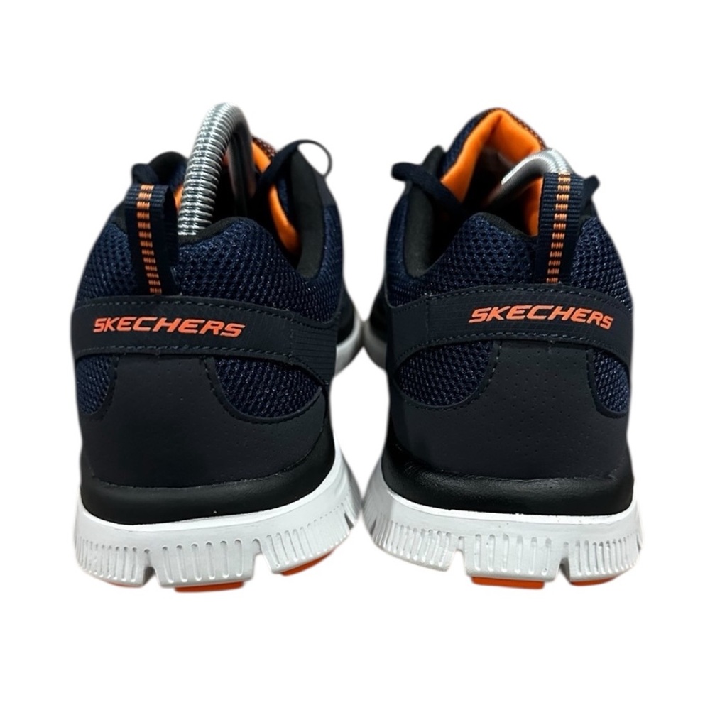 Men’s Skechers Navy & Orange Mesh S Logo Lightweight Running Sneakers, Size 12. - Picture 8 of 13